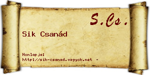 Sik Csanád névjegykártya